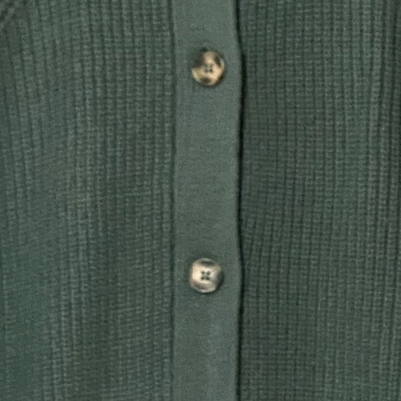 Banana Republic Button Front Cardigan L Green Ribbed Knit Balloon Sleeves NWT - Picture 4 of 8